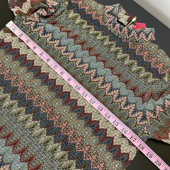 Catherine Malandrino Multi Colored Knit Shift Dress Size 4 Stretch Metallic - Picture 8 of 12